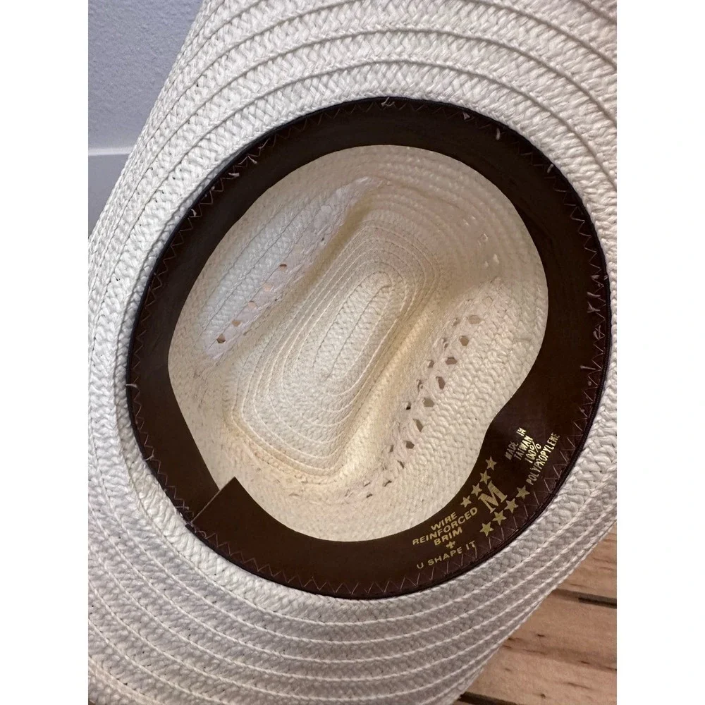 M brand hat, Wire reinforced brim.